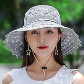 abordables refrigeración calefacción-Sombrero de paja de ala ancha para mujer, sombrero de playa flexible con lazo, sombrero de verano con protección UV, visera plegable para viajes al aire libre