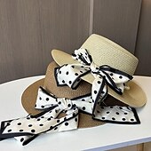 economico Cappelli per feste-berretto Copricapo Acrilico / cotone Paglia Cappelli da pescatore Cappello di paglia Cappello da sole Informale Per eventi Elegante Retrò Con Perle false Nastri Copricapo Copricapo