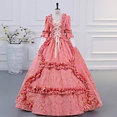 cheap Dresses-Gothic Victorian Vintage Inspired Dress Party Costume Prom Dress Princess Shakespeare Solid Color Ball Gown Women&#039;s Halloween Carnival Valentine&#039;s Day Party Evening Party Masquerade Adults&#039; Dress All
