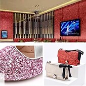 お買い得  ストレス解消グッズ-PU 大型グリッター ゴールド オニオン パウダー ファブリック 六角形 粗い砂 スパンコール 輝くパウダー 人工皮革 グリッター 素材 1*1.38m