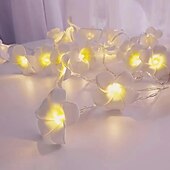 abordables Guirlandes lumineuses à piles-Guirlande lumineuse élégante en forme de plumeria pour réception de mariage, guirlande lumineuse à fleurs de 1,5 m pour mariages de Noël&amp;amp;décorations pour la maison