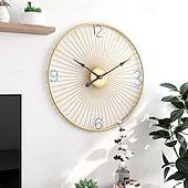 ieftine Accente Perete-ceas de perete ceas de artă ceas de perete nordic camera de zi ceas silențios ceas rotund de fier folosit pentru decor de perete alimentat cu baterie aur negru negru silențios ceas de perete de birou