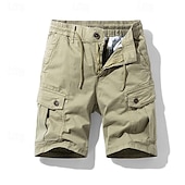 cheap Classic-Men&#039;s Tactical Shorts Cargo Shorts Shorts Buttons Drawstring Elastic Waist Plain Wearable Short Outdoor Daily Going out Fashion Classic Black Army Green
