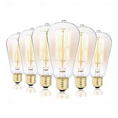 cheap Incandescent Bulbs-3pcs/6pcs 40W Incandescent Vintage Edison Light Bulb E27 Dimmable Retro Lamp ST58 Decorative for Home Living Room, Bedroom and Dining Room