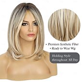 cheap Synthetic Trendy Wigs-Layered Wigs for Women Synthetic Wig Wigs with Bangs Synthetic Long Hair Blonde Black Brown Dark Brown Light Brown