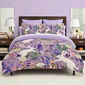 economico Set copripiumino-cartone animato fiori estivi animali tessuto spazzolato addensato letto matrimoniale copripiumino accogliente set aiuola set da 2 pezzi set da 3 pezzi peluche corto leggero e morbido