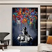 levne Abstraktní malby-ručně vyráběné panoráma města pop art olejomalba street art malba texturované plátno umění panorama krajiny umění městské pouliční scéna malba moderní výzdoba obývacího pokoje
