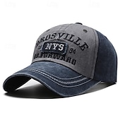 economico Cappellino da baseball da uomo-Per uomo Cappellino da baseball Cappello da sole Cappello da camionista Nero Blu Misto poliestere / cotone Con ricami Vintage Di tendenza Informale Strada Giornaliero Alfabetico Regolabile Crema
