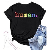 ieftine Mândrie-Tricou Cămăși Pride Curcubeu Uman Casual Stil de strada Tricou lesbiană pentru Pentru femei Adulți Ștanțare la cald pentru Halloween Carnaval Mascaradă Parada Mândriei Luna Mândriei