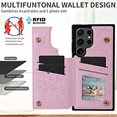 economico Cover Samsung-telefono Custodia Per Samsung Galaxy S24 S23 S22 S21 Ultra Plus S21 FE S25 Ultra Per retro Supporto a molla Slot per schede Resistente agli urti Fiore Floreale TPU PC