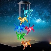 economico Luci paesaggistiche-campanello a vento solare, luci da giardino impermeabili che cambiano colore, decorazioni per le feste, campanelli a vento commemorativi, acchiappa-vento, decorazioni sospese per casa, giardino, patio, cortile, portico, 1 pz.