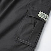 baratos Clássico-Homens Shorts táticos Bermuda Cargo Calção Com Cordão Cintura elástica Bolso multi Tecido Vestível Curto Ao ar livre Diário Para Noite Moda Clássico Preto Verde Tropa