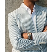 abordables Costumes décontractés-Costumes de mariage pour hommes en seersucker d&#039;été vert pomme champagne coloré uni coupe standard 2 pièces simple boutonnage deux boutons
