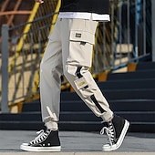 Χαμηλού Κόστους Στρατιωτικά παντελόνια-Ανδρικά Παντελόνια με τσέπες Παντελόνι Cargo Τζόγκερ Παντελόνια Παντελόνι Harem Κορδόνι Ελαστική μέση Ριγλάκι κνήμης Σκέτο Πλήρες μήκος Causal Καθημερινά Κομψό στυλ street Χιπ χοπ Μαύρο Πράσινο Χακί