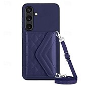 billiga Skal och fodral till Samsung-telefon fodral Till Samsung Galaxy S24 S23 S22 S21 Ultra Plus A55 A35 A25 A15 5G A54 A34 A14 A53 A33 A23 A13 S25 Ultra Skal med stativ med snodd Kortplats Kontor / företag TPU PU läder
