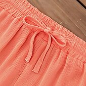 economico Pantaloncini-Per donna Chino Pantaloncini Essenziale Informale Breve Vita alta Liscio Design elastico con coulisse Taglio alto Traspirabilità Morbido Media elasticità Casual / quotidiano Fine settimana Vinaccia