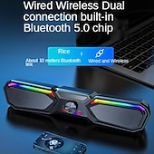 cheap Speakers-Wireless bluetooth speaker multimedia computer speaker RGB wired subwoofer sound bar suitable for PC notebook desktop speakers