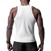 preiswerte Fitness Tank-Tops-Herren Tank Top Weste Unterhemd Ärmelloses Shirt Ärmellos Rundhalsausschnitt Frühling &amp; Sommer Einfach Mode Designer Basic Urlaub Straße Ausgehen Schwarz Weiß Wein Top T-Shirt für Herren