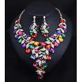 voordelige Sieradensets-Sieradenset 3 stuks Strass Legering Oorbellen Kettingen Dames Elegant Vintage Stijlvol meetkundig Geometrische vorm Sieraden set Voor Bruiloft Feest Bruiloft gast