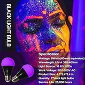 billiga LED-klotlampor-uv led svarta lampor glödlampa 9w e27 led svart glödlampa uv klass 395nm uv party kroppsfärg disco party fluorescerande bubbla självlysande party sovrum uv ljus fluorescerande affisch kroppsfärg