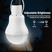billige Utendørs Vegglamper-oppladbare solcellelyspærer hønsegårdslys med timer led solcellelys for innendørs hjem, hønsehus, utendørs campinglamper for telt, skur natt, nødstrømbrudd og ute