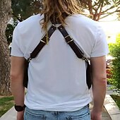 levne Domácí spotřební materiál-dvojitá taška v podpaží, vintage kožené pánské podvazky taška přes rameno outdoor crossbody kabelka na telefon s nastavitelnou kapsou na zip, univerzálně kompatibilní peněženka na obě strany