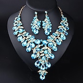 voordelige Sieradensets-Sieradenset 3 stuks Strass Legering Oorbellen Kettingen Dames Elegant Vintage Stijlvol meetkundig Geometrische vorm Sieraden set Voor Bruiloft Feest Bruiloft gast