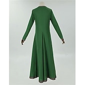 abordables Robes-Médiéval Renaissance Robe de cocktail Bal Masqué Robe de Bal Ranger Elfe Déguisement Femmes Celtique Viking Fantaisie Halloween Carnaval Mascarade Fête / Soirée Festival Adulte Robe