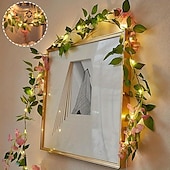 economico Striscie luci a batteria-elegante festa di ricevimento di nozze 2m-20leds lanterna di fiori simulati luce di stringa fata per natale matrimonio festival cortile interno ed esterno giardino balcone luce decorativa