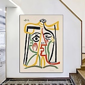 billiga Människomålningar-pablo picasso oljemålning handgjord pablo picasso tete de femme oljemålning handmålad vertikal berömda pablo picasso människor vintage modern målning