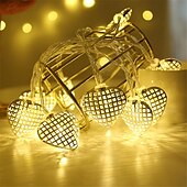 cheap USB String Lights-1PC String Light with Remote USB 3M 118in 20LED Golden Iron Art Love Light String LED Decorative Light Small Night Light Suitable for Room Decoration Remote Control Timed Dimming 8 Mode Flashing Outdoor Wedding