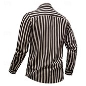 economico camicia da uomo con bottoni-Per uomo Camicia Camicia Estiva Camicia casual Camicia da Spiaggia Camicia con Bottoni Camicie a righe Kaki Verde militare Caffè Manica Lunga A righe Bavero Vacanza Camicia hawaiana Tasca