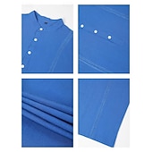 economico Classico-Per uomo Camicia Camicia di lino Camicia Guayabera Camicia popover Camicia Estiva Abbigliamento da spiaggia Semplice Vacanza Casuale Bianco Blu marino Blu Cachi Manica Corta Colletto Estate