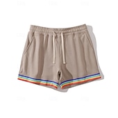 ieftine Pantaloni scurți de sudoare-Bărbați Pantaloni scurți de sudoare Pantaloni Scurți Pantaloni scurți de vară Peteci Cordon Talie elastică Culoare solidă Confort Respirabil Scurt În aer liber Zilnic Modă Casual / Sport Alb Trifoi