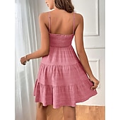 baratos vestidos de verão-Mulheres Vestido midi Vestido de chiffon Vestidos Boho Chic Vestido elegante Elegante Boêmia Vintage Férias Diário Encontro Normal Tecido Sem Manga Com Alças Finas Preto Rosa Azul Verde Verão