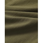 preiswerte Urlaub-Herren Hemd Leinenhemd Sommerhemd Strandbekleidung Knopfhemd Einfarbig Täglich Strand Schwarz Rosa Khaki Dunkelgrau Langarm Sommer Bekleidung
