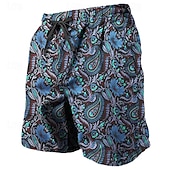 preiswerte 3D-Sweatshorts für Herren-Herren Paisley-Muster Farbverlauf Sweatshorts Kurze Hose Strandshorts Kurze Hosen Frottee-Shorts Mittlere Taillenlinie Brautkleider schlicht Athleisure Täglich Festtage Strassenmode Kordelzug