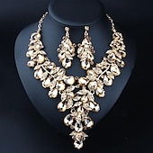 voordelige Sieradensets-Sieradenset 3 stuks Strass Legering Oorbellen Kettingen Dames Elegant Vintage Stijlvol meetkundig Geometrische vorm Sieraden set Voor Bruiloft Feest Bruiloft gast