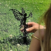 voordelige Patio-decoratie-tuinfeeën metalen tuinkunst. Fairy Aurora is een lentetuinfee. metalen buitendecoratie voor uw terraspotten, gazonbloembedden of tuin. maak uw ruimte magisch