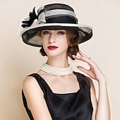 baratos Fascinadores &amp; Chapéus-Chapéu Vintage Retro dos anos 1950 Chapéu para Mulheres Dia dos Namorados Derby Ascot Festival de Corrida de Cavalos Chapéu para Adultos Todas as Estações