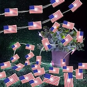 Недорогие Питание от батареек-Патриотичные светодиодные гирлянды Декор для Дня независимости 2 м 20 LED для Дня независимости 4 июля 250-й юбилей День памяти работающие от батареек звёздные огоньки праздничное украшение для дома