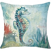 billige Putetrekk-dekorative putetrekk 4 stk sjødyr myk firkantet putetrekk putetrekk for soverom stue sofa sofastol