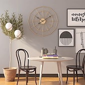halpa Seinäkoristeet-retro pohjoismainen tyyppi rautataide suuri äänettömästi riippuva seinäkello mykistys ripustin kellot koti olohuone makuuhuone sisustustarvikkeet 50 / 60 cm kulta musta
