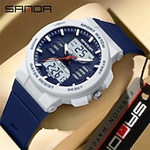 cheap Digital Watches-SANDA Men Digital Watch Fashion Casual Business Wristwatch Luminous Stopwatch Countdown Calendar TPU Watch