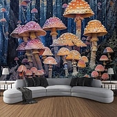 billige Trippy billedvev-sopp trehus hengende billedvev veggkunst stor billedvev veggmaleri dekor fotografi bakteppe teppe gardin hjem soverom stue dekorasjon
