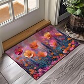 cheap Doormats-Wedding Oil Painting Flowers Doormat Non-Slip Oil Proof Rug Indoor Outdoor Mat Bedroom Decor Bathroom Mat Entrance Rug Door Mat