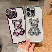 levne Pouzdra pro iPhone-telefon Carcasă Pro iPhone 15 Pro Max Plus iPhone 14 13 12 11 Pro Max Plus Zadní kryt Průhledné Nárazuvzdorné Medvěd TPU