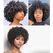 economico Parrucche di capelli veri senza cuffia-parrucche corte ricci per le donne nere nessuna parrucca del merletto pixie cut parrucche corte dei capelli umani per le donne nere parrucche dei capelli umani taglio pixie parrucche piene di capelli