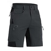 baratos Clássico-Homens Shorts táticos Bermuda Cargo Calção Shorts casuais Patchwork Bolso Com Zíper Perna reta Tecido Respirável Macio Comprimento do joelho Casual Diário Feriado Moda Roupa de rua Cáqui Cinza Claro