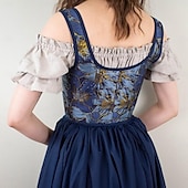 olcso Fűzők-Retró Középkori Reneszánsz Fűző Prsluk Bustier Jelmez Női Kelta Fantasy Mindszentek napja Farsang Álarcos mulatság Parti Alkalmi / Napi LARP Felnőttek Fűző